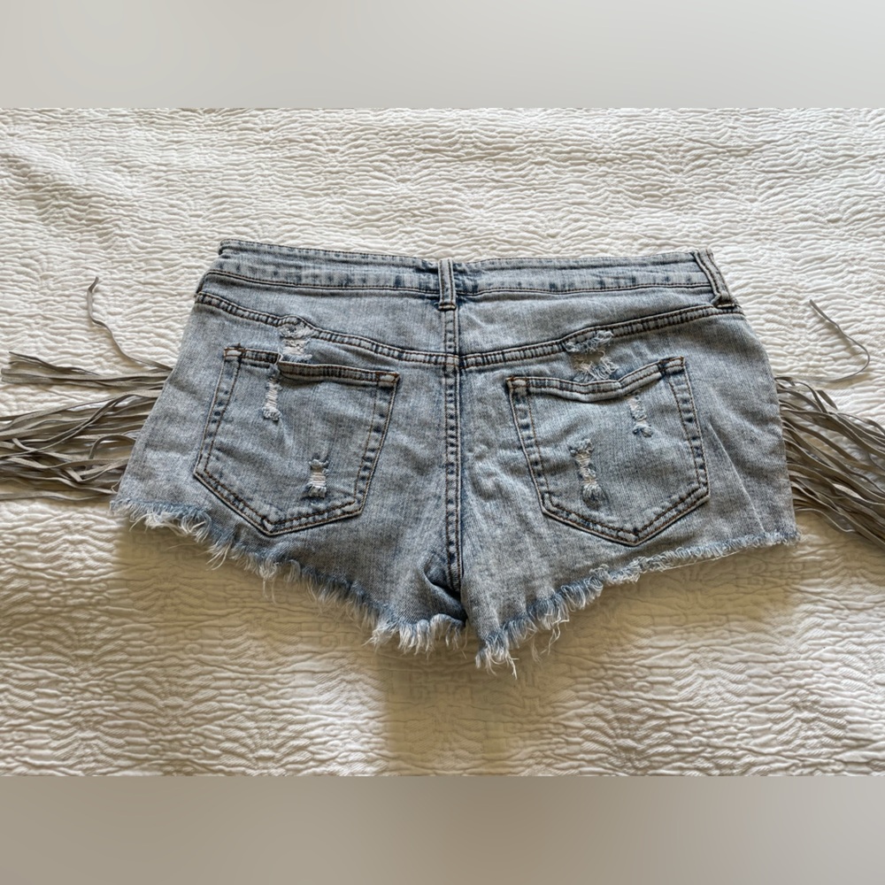 Vintage Havana Tassel Jean Shorts 27 - Picture 5 of 7